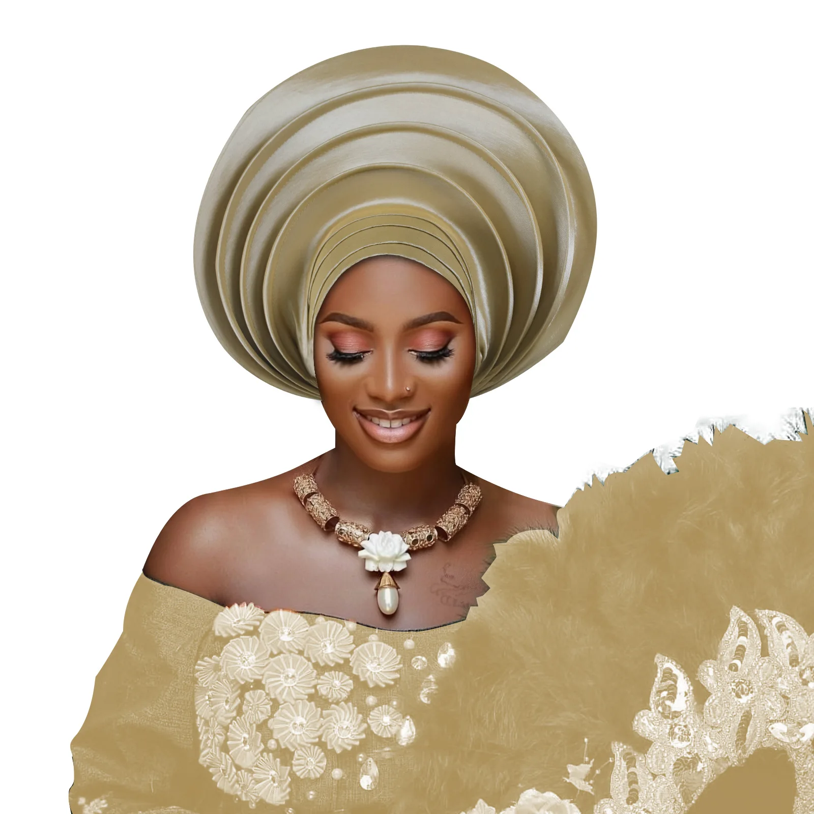 

Нигерийские свадебные геле-платки, африканские головные уборы, тюрбаны для женщин, мусульманские головные уборы из ткани Асо Оке, женские головные повязки