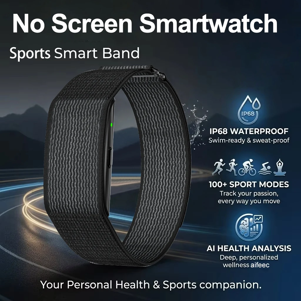 LIGE New Smart Bracelet Al Health Analysis SpO2 Blood Pressure Monitor Fitness Tracker Sports Waterproof Screenless Smart Watch
