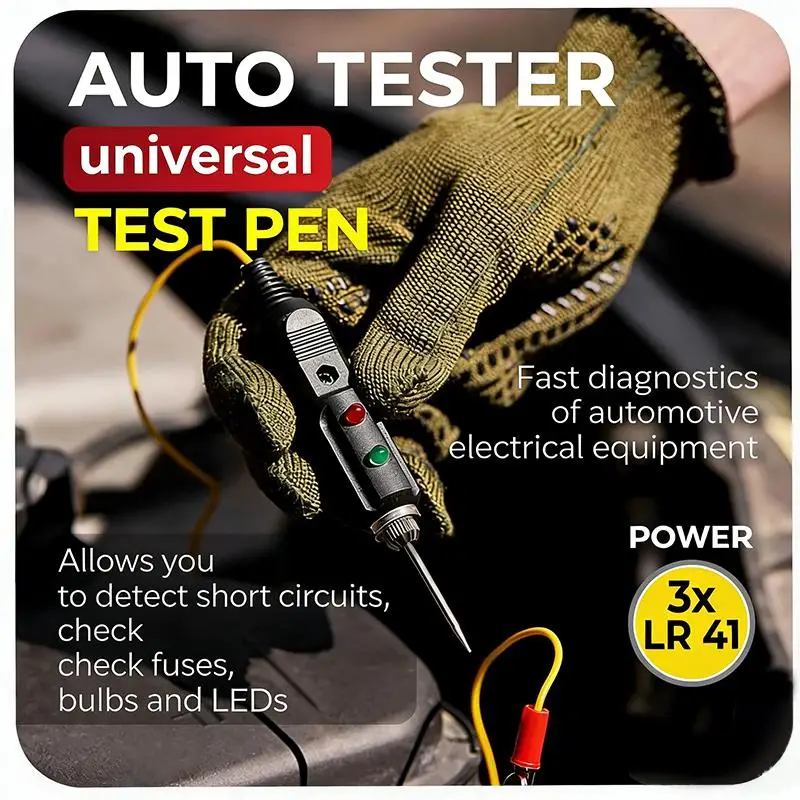 

Multifunctional Automotive Voltage Tester DC6-24V Dual-color LED Car Voltage Test Probe With Buzzer High Sensitivity