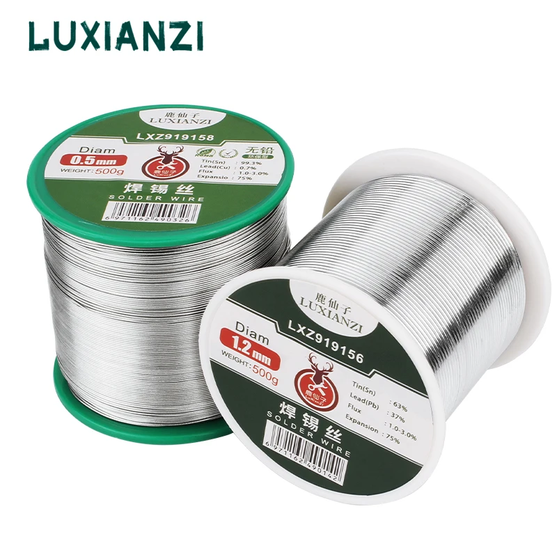 Imagem -02 - Luxianzi 500g Fio de Solda Rosin Núcleo Fio de Solda 63 37 Alta Pureza 0.5 0.6 0.8 1.0 1.2 2.0 mm Bga Solda Fio Rolo