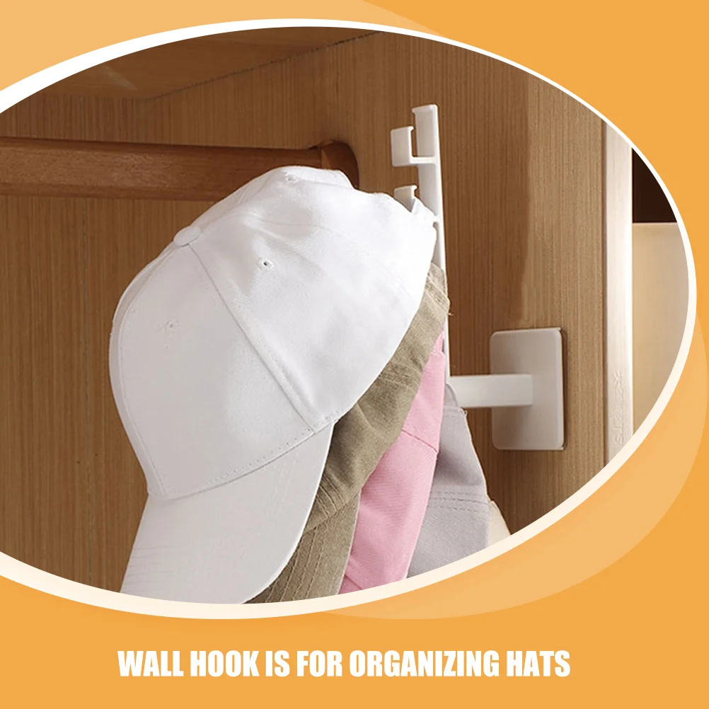 2 Pcs Multifunctional Coat Hook Hanger for Hats Towel Rack Abs Hooks Baseball Cap Organizer