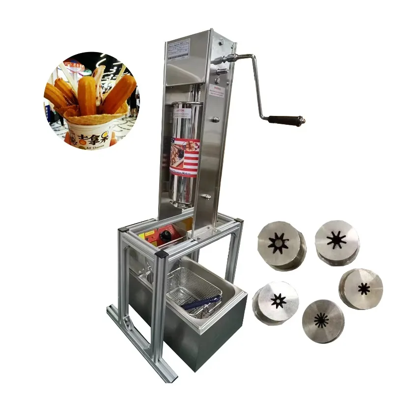 Stainless Steel Spanish Churros Machine Food Machinery Churros Machine With Fryer