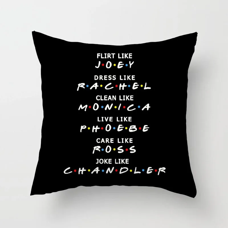 Friends TV Show Sofa Pillow Cover Cushion Cover 40x40cm Pillowcase Cushion Case Sofa Bed Home Decor Living Room Car Office