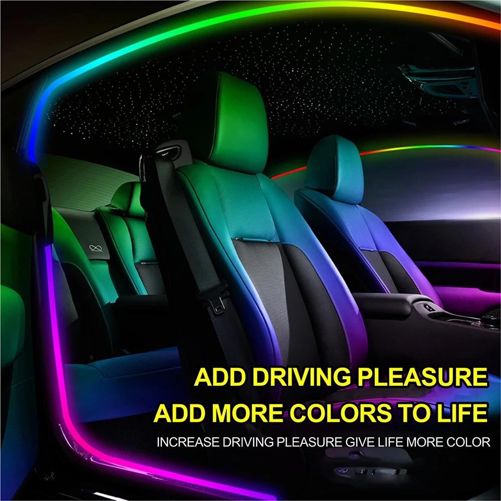 Car Door Frame Lights Car Window LED Lights Modified Streaming Colorful Wireless Invisible Plug And Play Car Atmosphere Lights