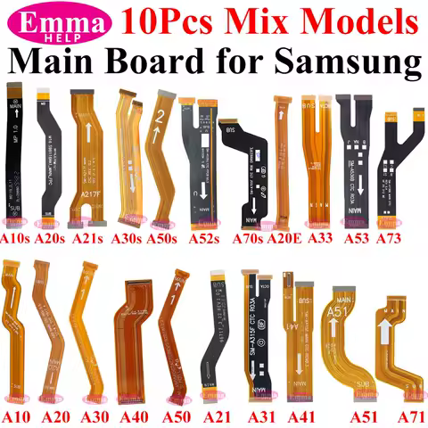 10Pcs Mix Mainboard Flex Cable Motherboard Dock For Samsung S20 S21 S23 Plus Ultra A21S A51 A33 A52 A72 A70 Connector Main Board