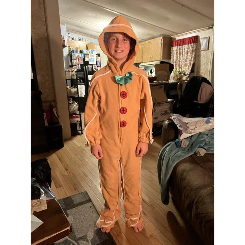 الرجال الزنجبيل كوكي بذلة فتاة صبي طفل 2024 جديد وصول عيد الميلاد الأسرة زي فستان بتصميم حالم