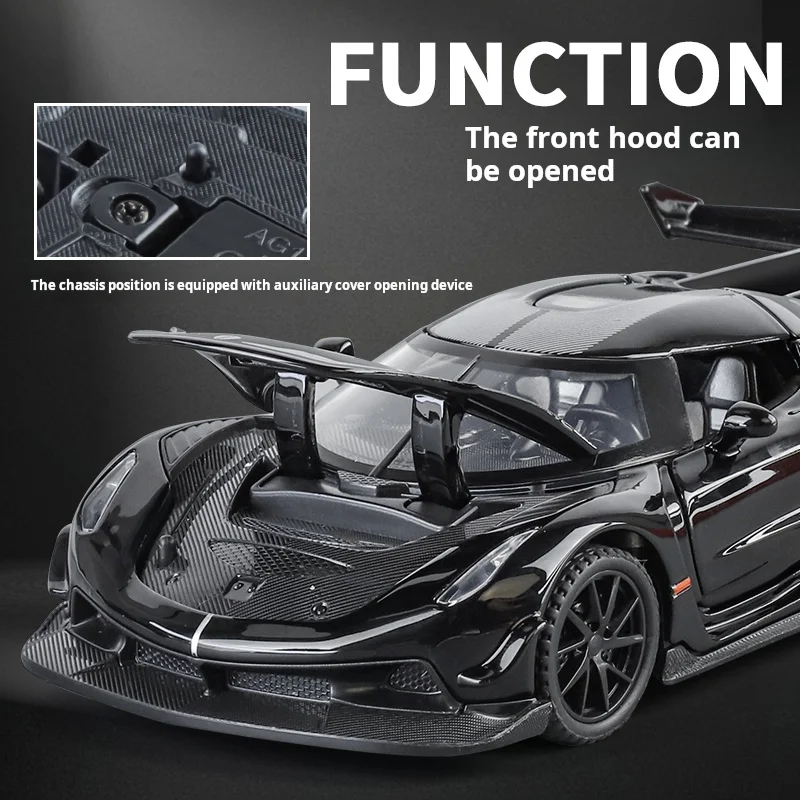 

1:32 Koenigsegg Jesko Model Car Alloy Simulation Super Car Racing Model Collection Ornament Desktop Decoration Light & Sound