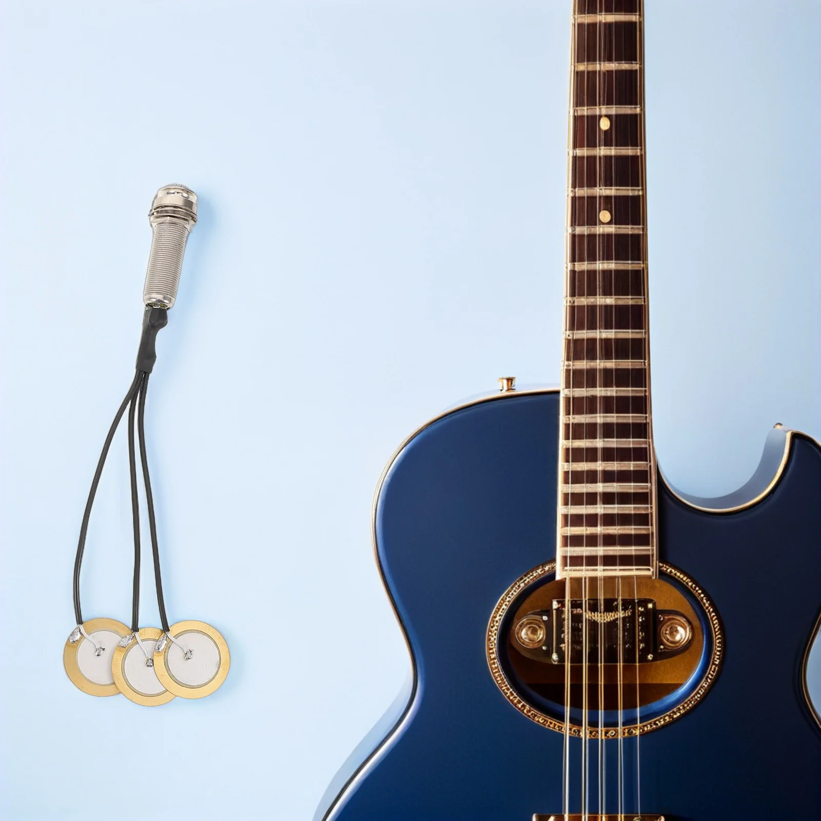 

2pcs Kalimba Pickup Transducer Self-Adhesive 3-In-1 Piezo Pickup For Acoustic Instruments High Sensitivity Clear Sound Amplifier