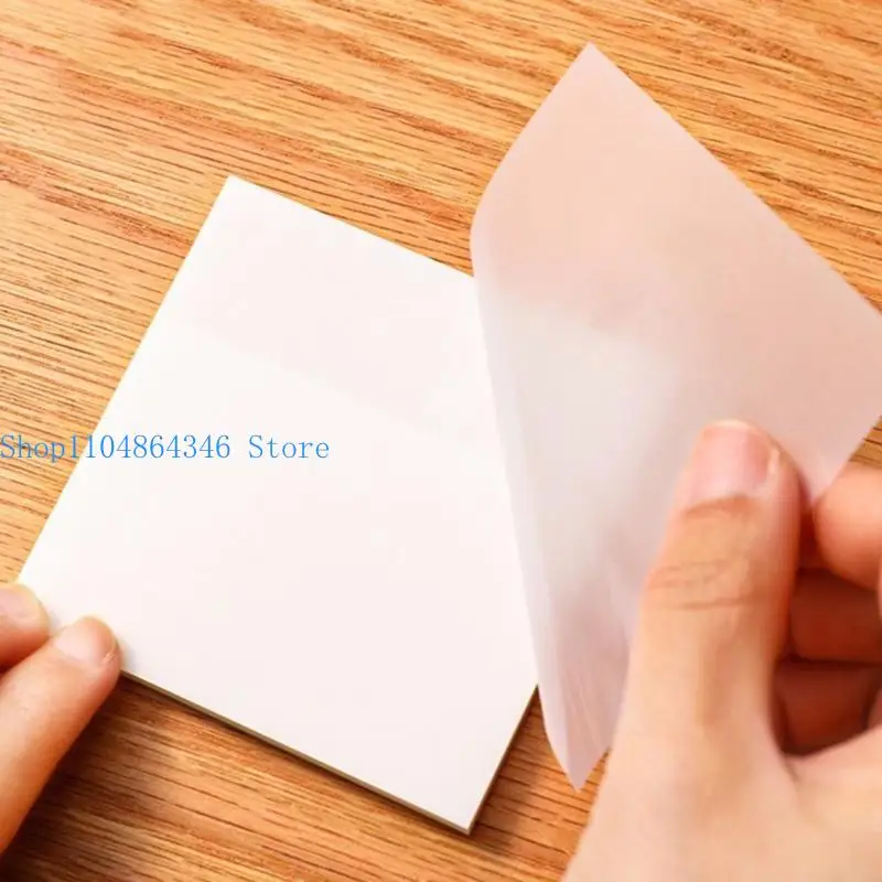 5ASD 2 PC/set NOTA Sticky trasparente Caspide Nota Pad Impermeabile Nota Sticky Pad Pad School Office Supplies