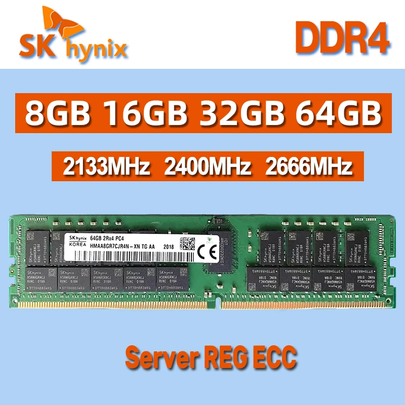 SK hynix RAM DDR4 8 ГБ 16 ГБ 32 ГБ 64 ГБ 2133 МГц 2400 МГц 2666 МГц серверная память 1RX4 2RX4 1RX8 2RX8 4DRX4 PC4 REG ECC X99 E5