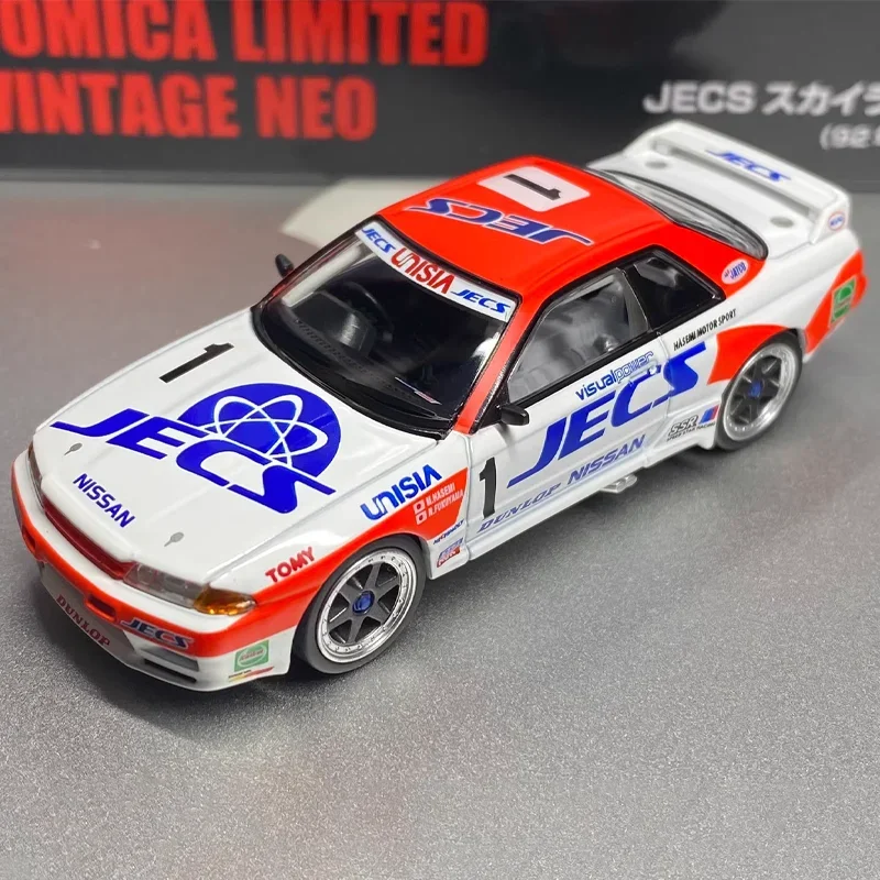 TAKARA TOMY TOMYTEC Tomica 1/64 TLV-N234d NISSAN SKYLINE GT-R R32 (JECS) mainan Aloi Motor Diecast Model logam hadiah