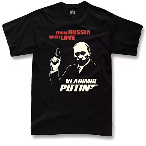 Putin Men T Shirt From Russia with Love Funny USSR Shirts Short Sleeve Casual T Shirt