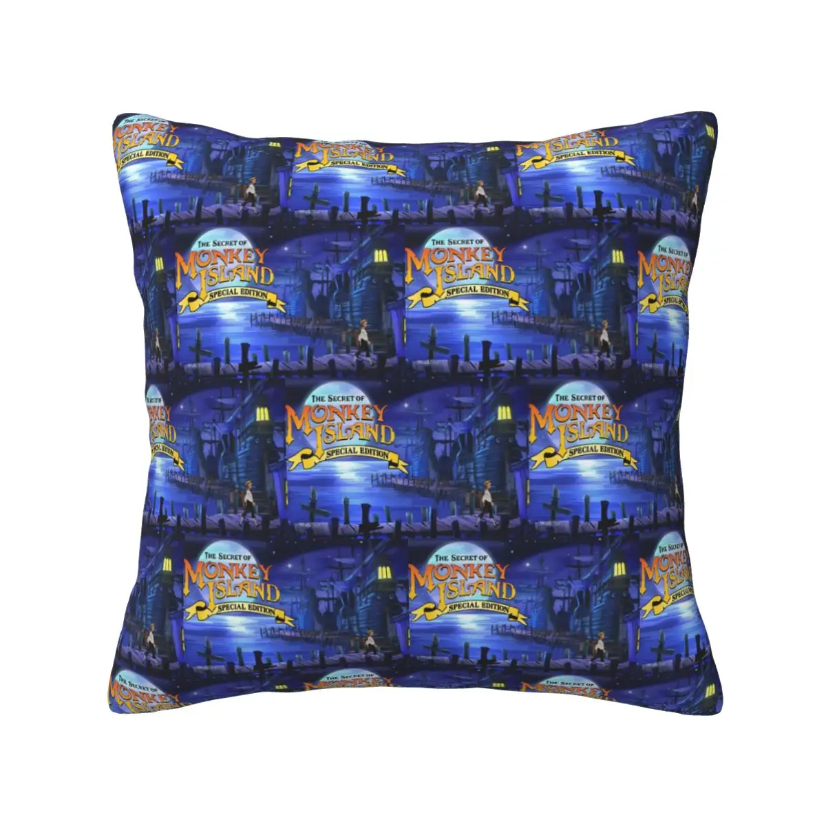 Monkey Island Square Pillowcase Pillow Cover Cushion Zip Decorative Comfort Throw Pillow for Home Car