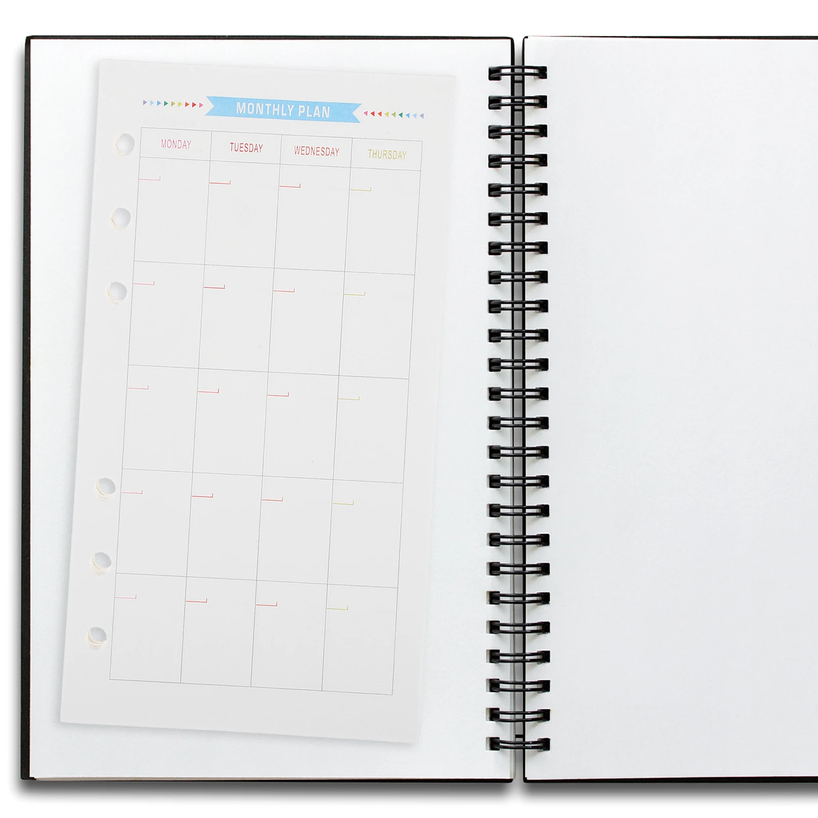 

40 Sheets Paper Refills Smooth Refill Grid Papers Surface Writing Drawing Travel Notebook Binder 6 Ring Compatible Loose Leaf