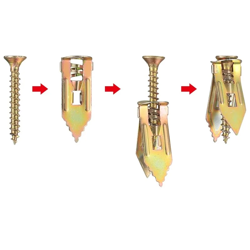 50/100/400 قطعة مسامير التنصت الذاتي الحفر المراسي مسامير دريوال المراسي سهلة التطبيق لتد الجبس الجصي