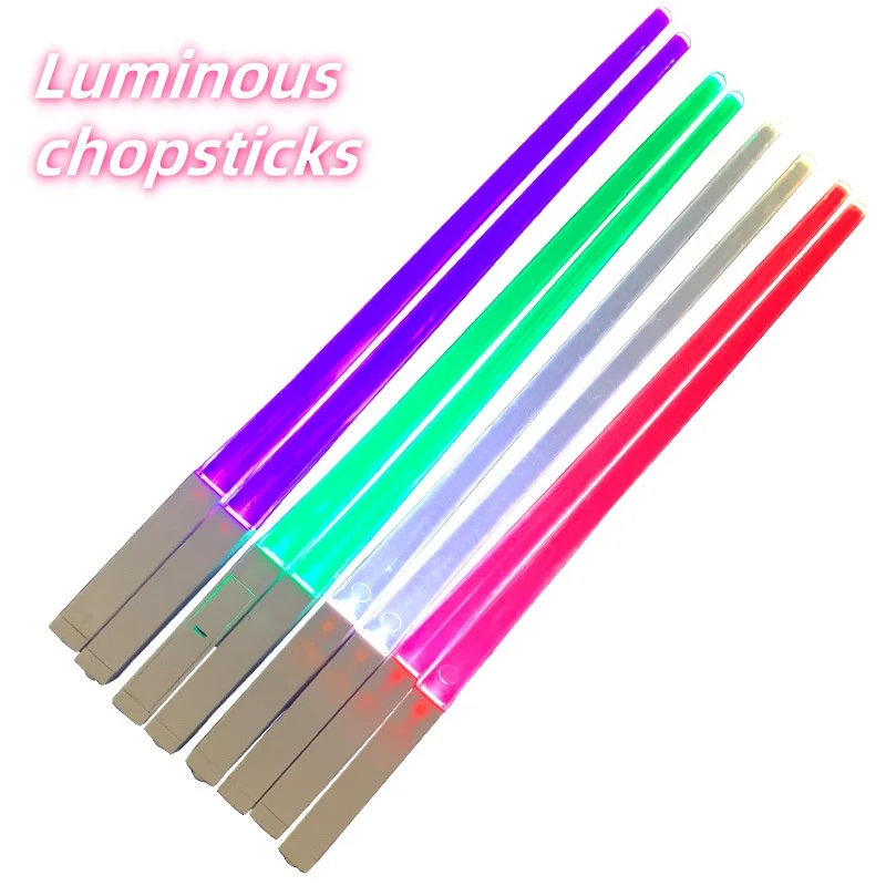 1Pair LED Luminous Chopsticks Light Up Dinning Party Tableware Multicolor Kitchen Accessories Led Stick Kitchenware Idea Product