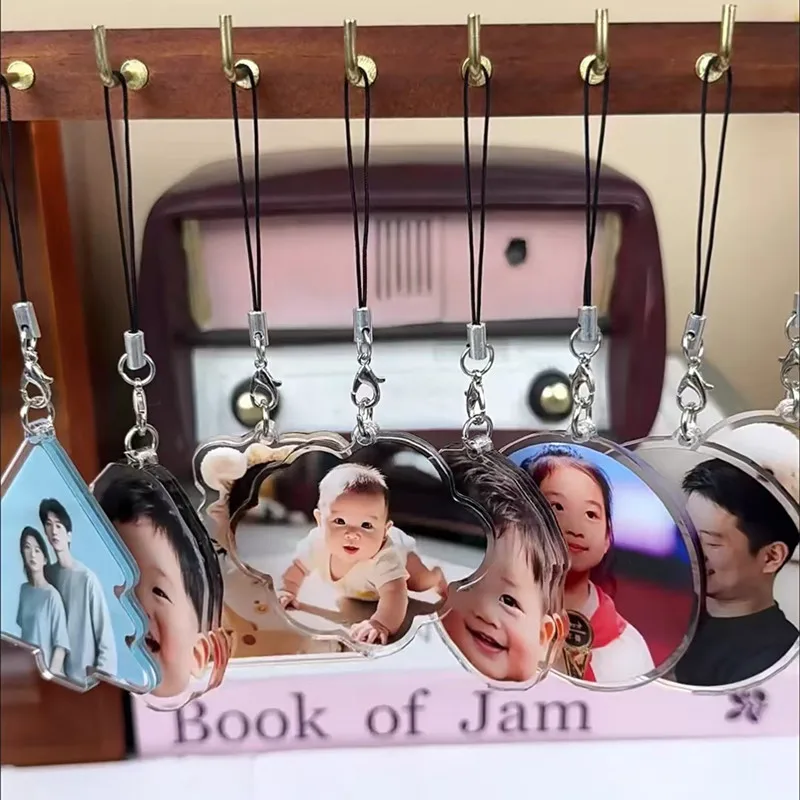 Adorável saco de acrílico acessórios personalizado bonito dos desenhos animados anime pet fotos pingente telefone ornamento jóias presente figura pingentes chaveiro