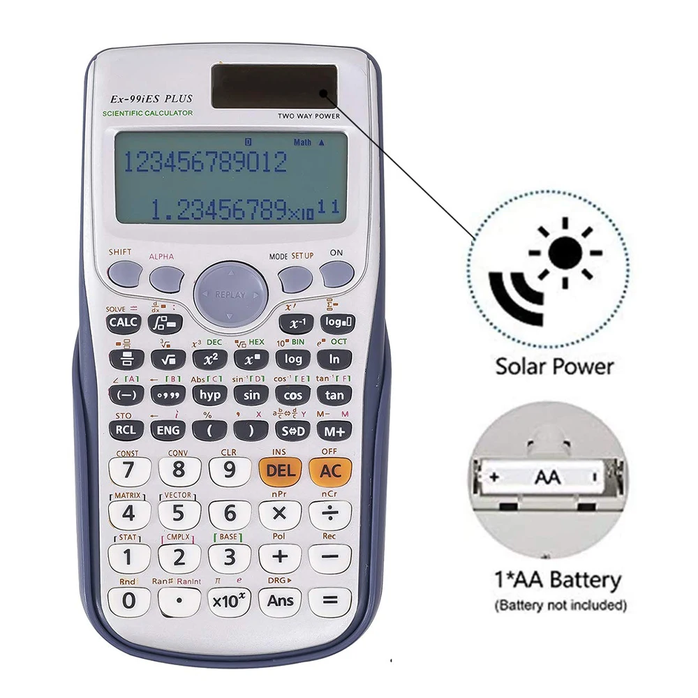 Original Scientific Calculator 417 Functions Engineering For College and Business Office Battery