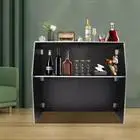 Modern Rectangular Black and White Foldable Bar, Portable Event Bar, Portable Bar Cabinet