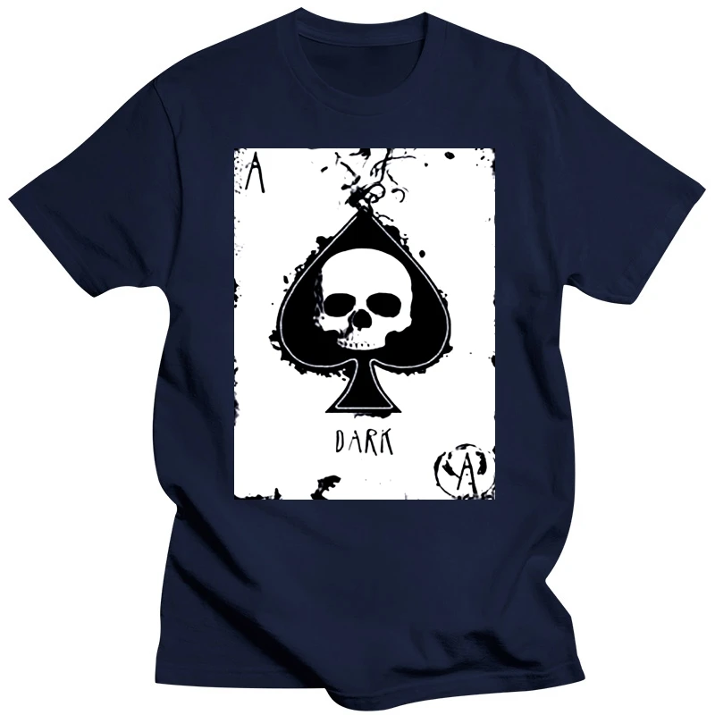 Ace Of Spades Skull T-Shirt Screenprinted Rock Goth Punk Biker Ladies Womens Harajuku Tee Shirt