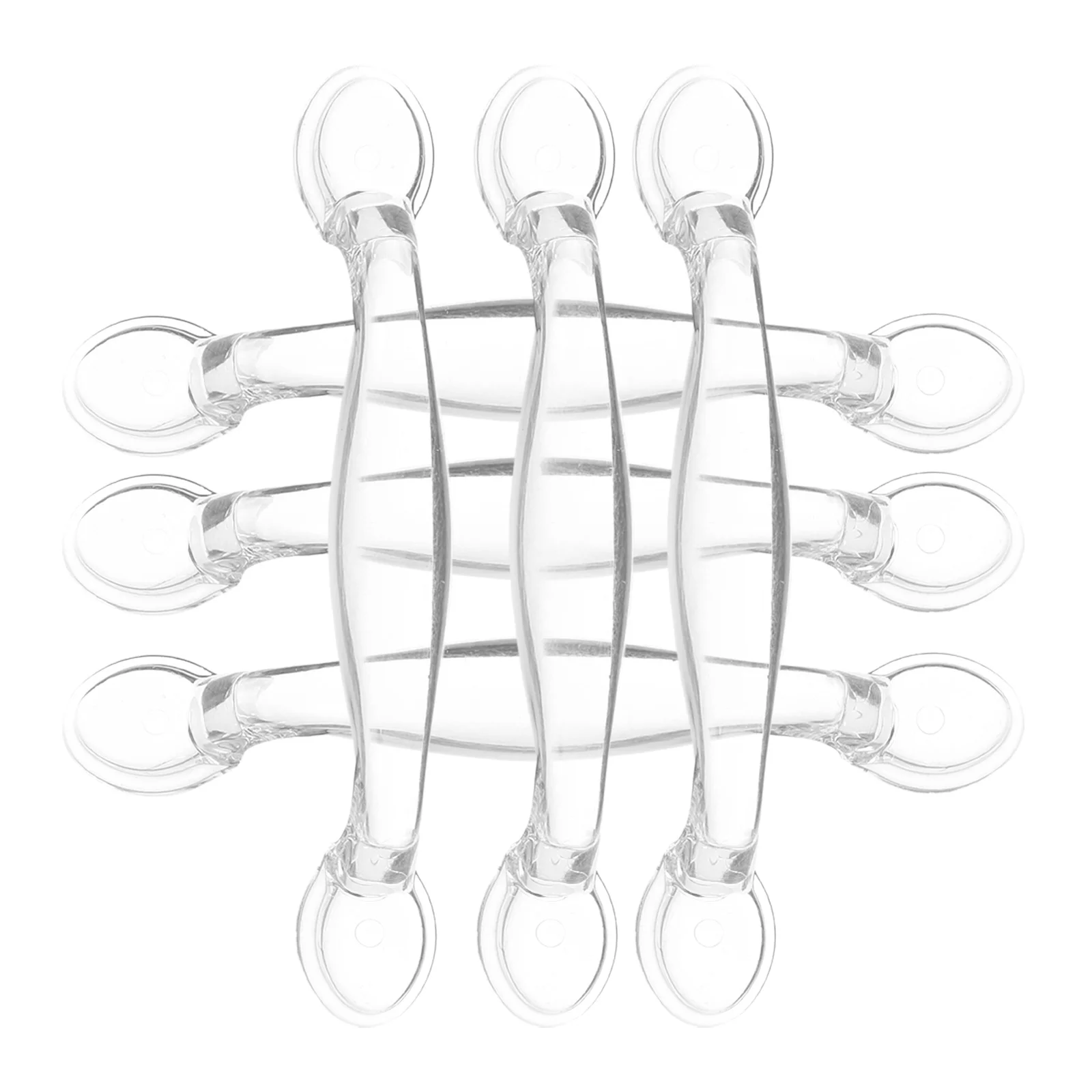 6pcs Crystal Drawer Pulls Transparent Self-Adhesive Cabinet Handles For Kitchen Wardrobe Furniture Clear Cupboard Pulls