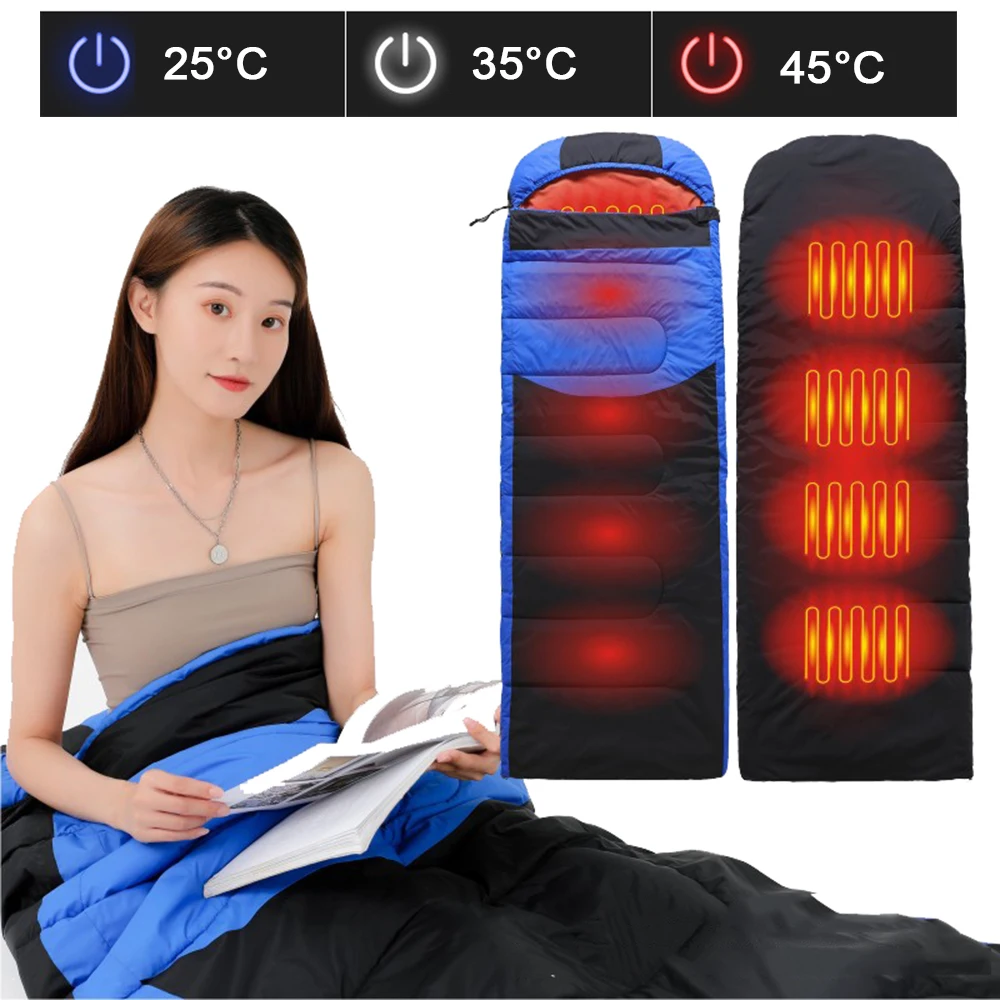 Electric Heating Sleeping Bag Blanket USB Heating Warmth Camping Leisure Waterproof Sleeping Bag Pads Camp Winter Sleeping Tools