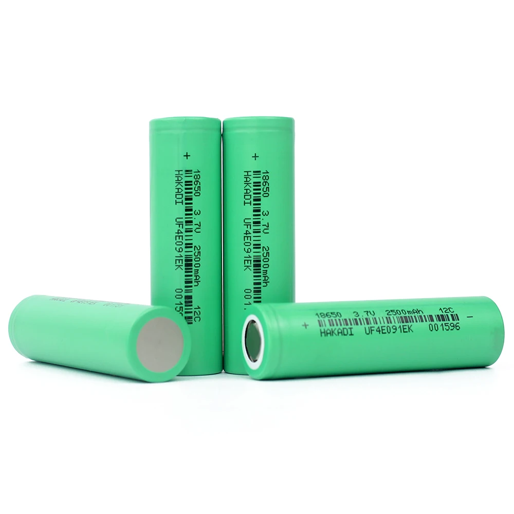 HAKADI 3.7V 2500mah 12C High Rate Discharge 18650 Rechargeable Lithium-ion Batteries For DIY Power Tool Home Appliance