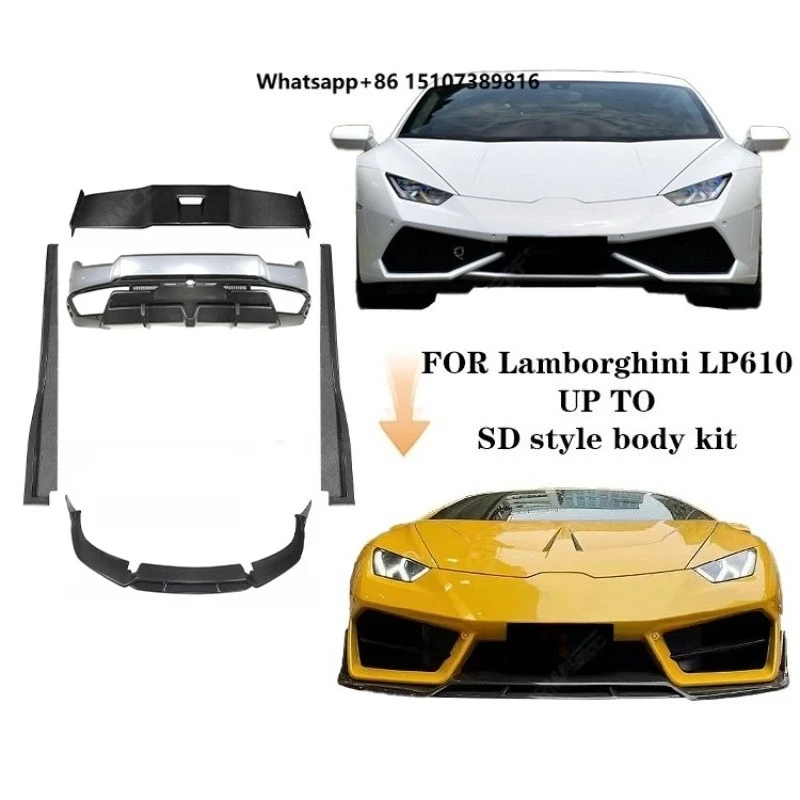 SD Style Carbon Fiber Body Kit for Huracan LP610 Car Bumpers Auto Accessories