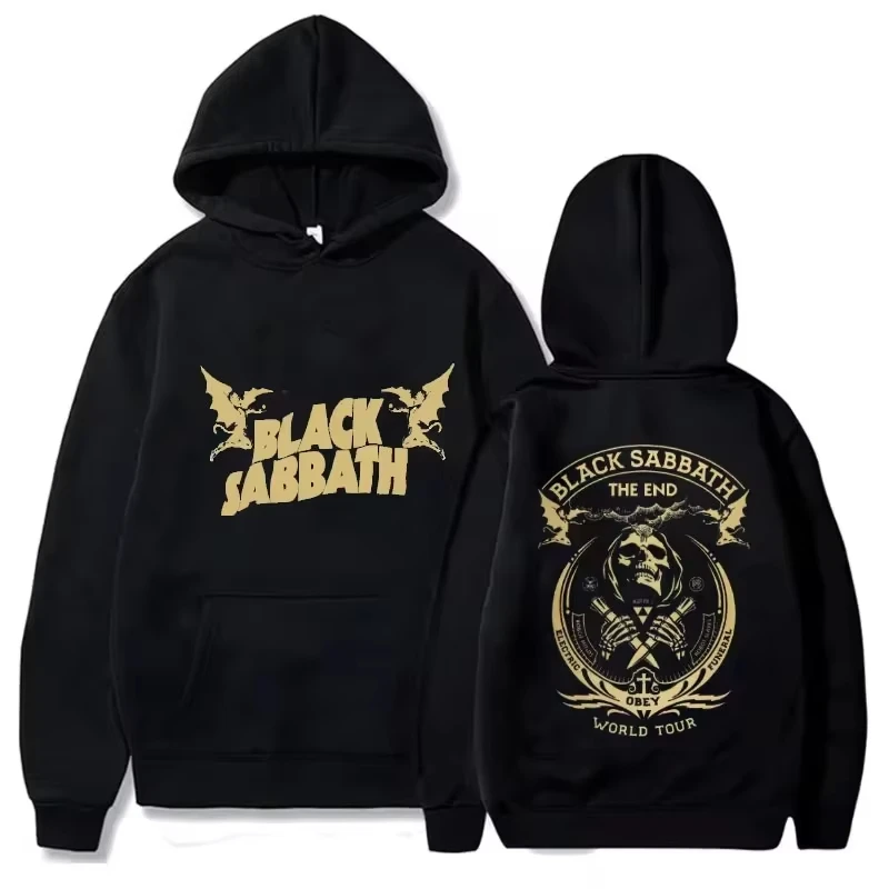 2026 Autumn-Winter Hoodie Bible Man Retro Rock Casual Print Heavy Metal Band Album Concert Bible Music Black Bible Sweater