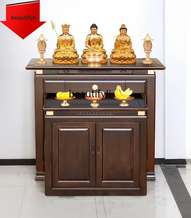 Q181  B Solid wood offering table Household Guanyin Buddha table Offering shrine Buddhist hall Guan Gong table