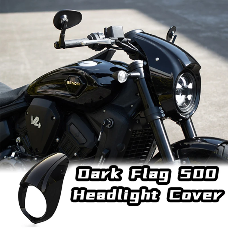 Motorcycle Accessories Headlight Protector Fairing Cowl Head Light Grille Head Lamp Guard Cover for BENDA Dark Flag 500