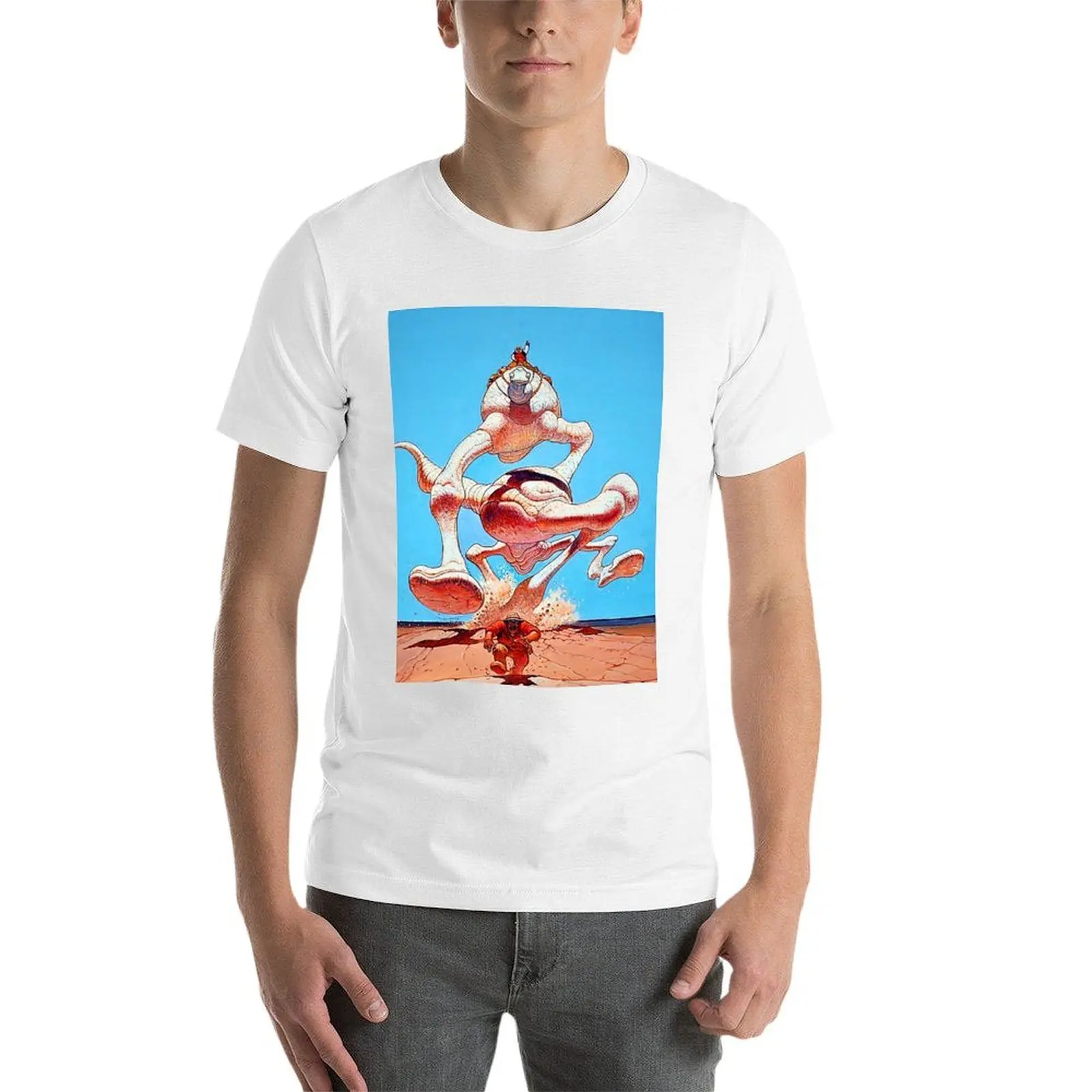 جان الزرافة موبييوس الوحوش تي شيرت رجل جرافيك تي شيرت القطن تي شيرت رجل تي شيرت للرجل القطن لينة تي شيرت