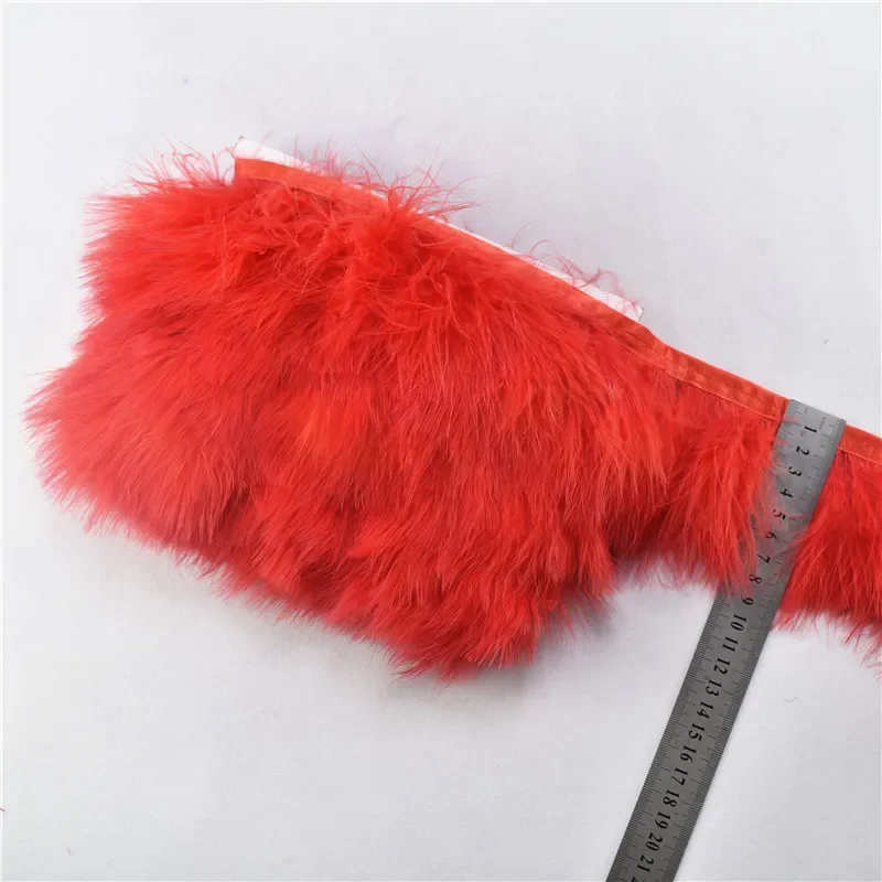 1 Yard Flauschige Marabou-Federborte, Truthahnfeder-Borte, Quasten-Fransenband, Nähzubehör, Dekoration, Bekleidungszubehör – Detail 7