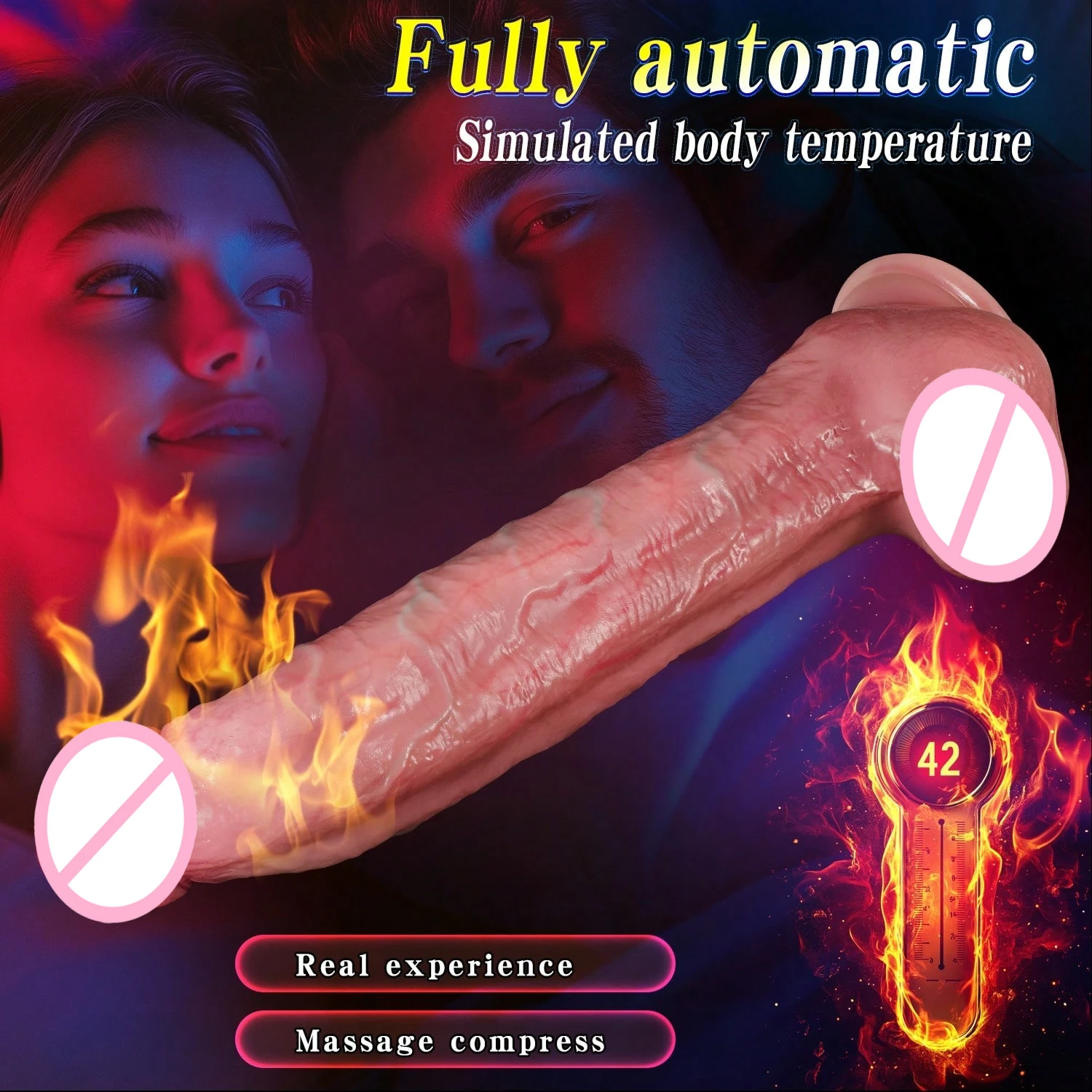 دسار واقعي كبير 10.24 بوصة هزاز دسار مع تسخين لتحفيز الشرج G-بقعة شفط كأس قضبان اصطناعية ألعاب جنسية 18 +