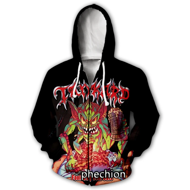 

phechion New Fashion Men/Women Tankard Band 3D Print Long Sleeve Zip Hoodies Casual Men Loose Sport Zip Hoodies Tops J09