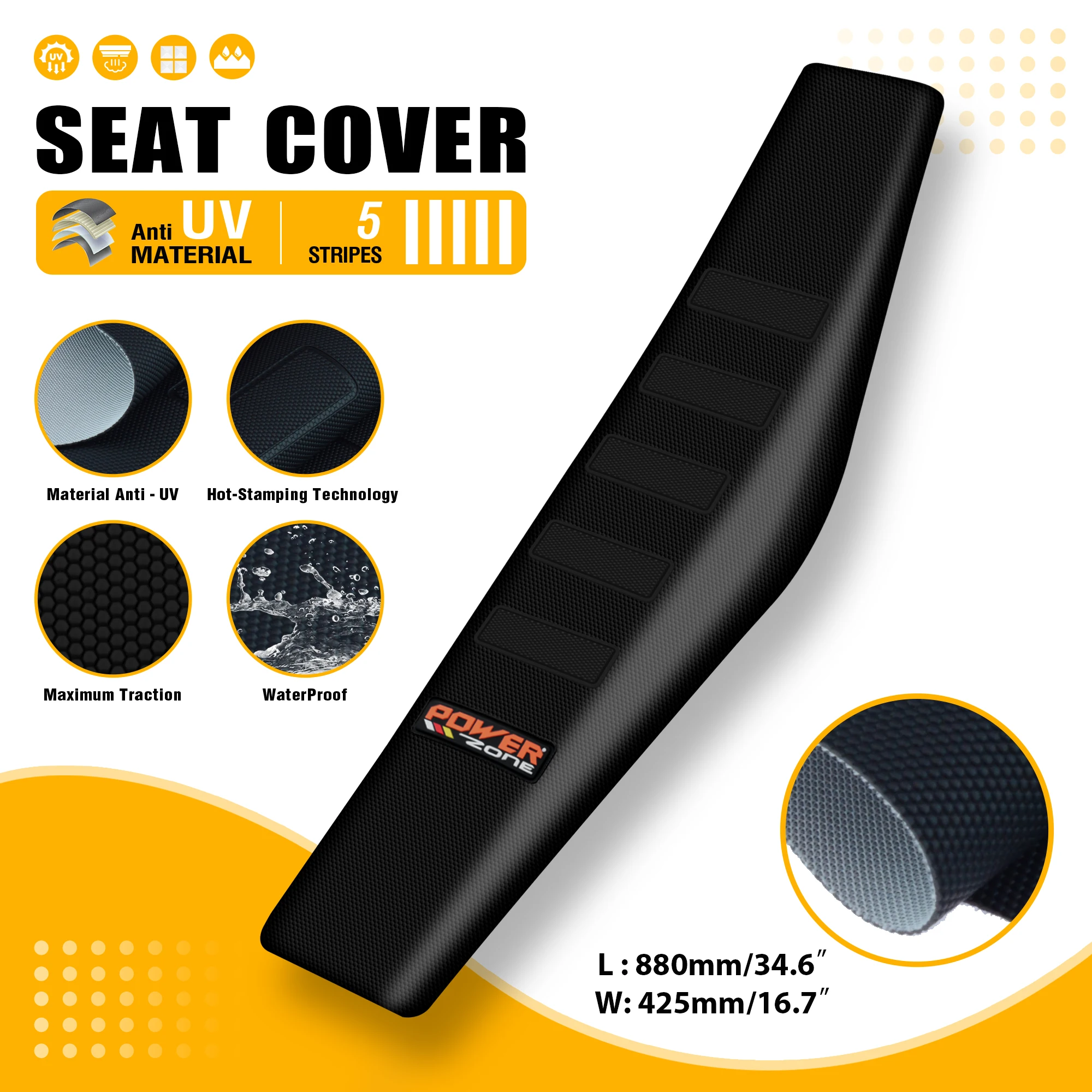 Powerzone Motorcycle Accessories Seat Cover for Honda KTM YAMAHA KAWASAKI Waterproof Universal Dirt Bike Seat Cushions