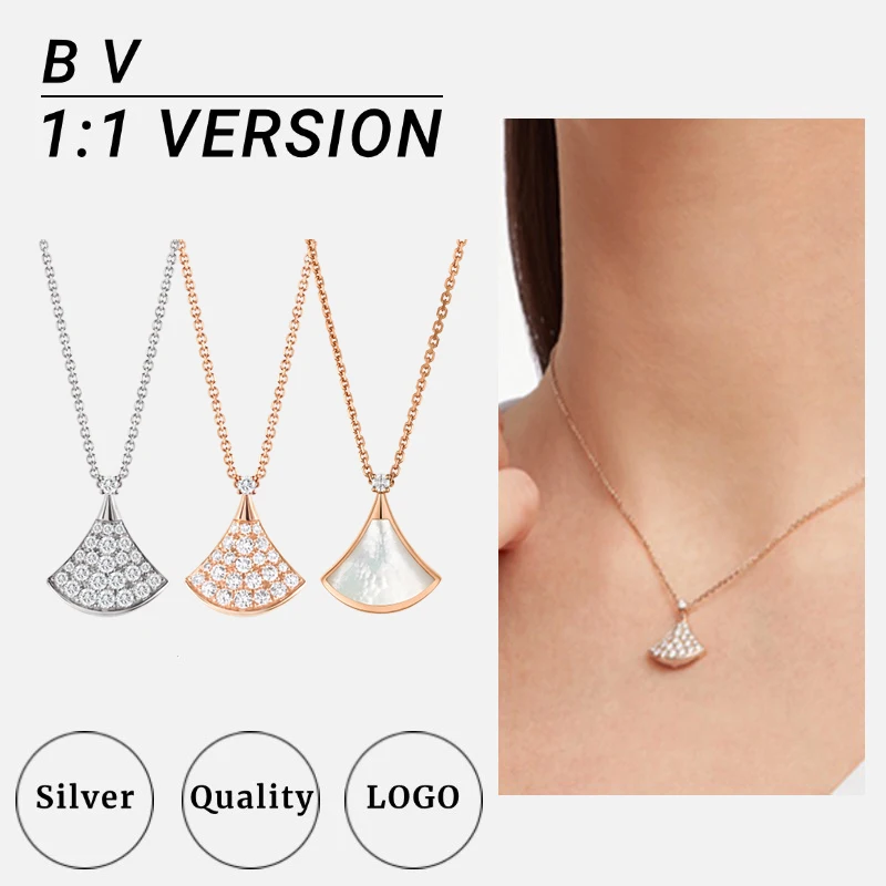 Bulgarian Style B V Divas' Dream Series Small Skirt Shaped Necklaces For Women S925 Pure Silver Material