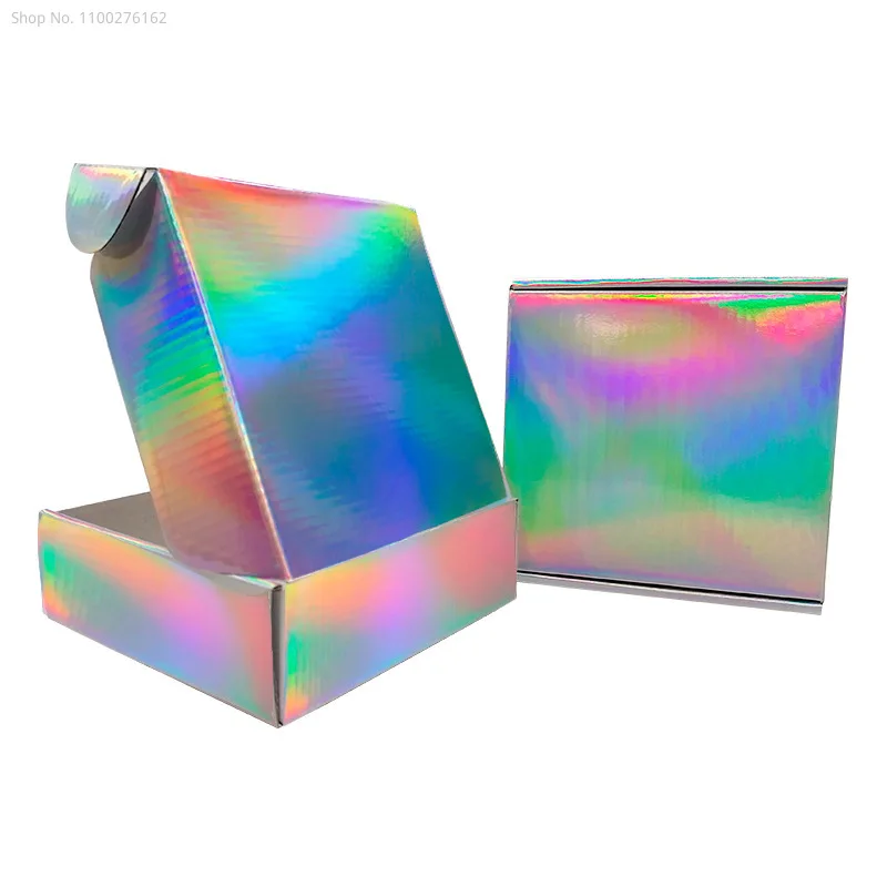 10pcs Laser Holographic Corrugated Box Packaging Thicken Paper Box To Pack Products Holiday Party Gift Boxes