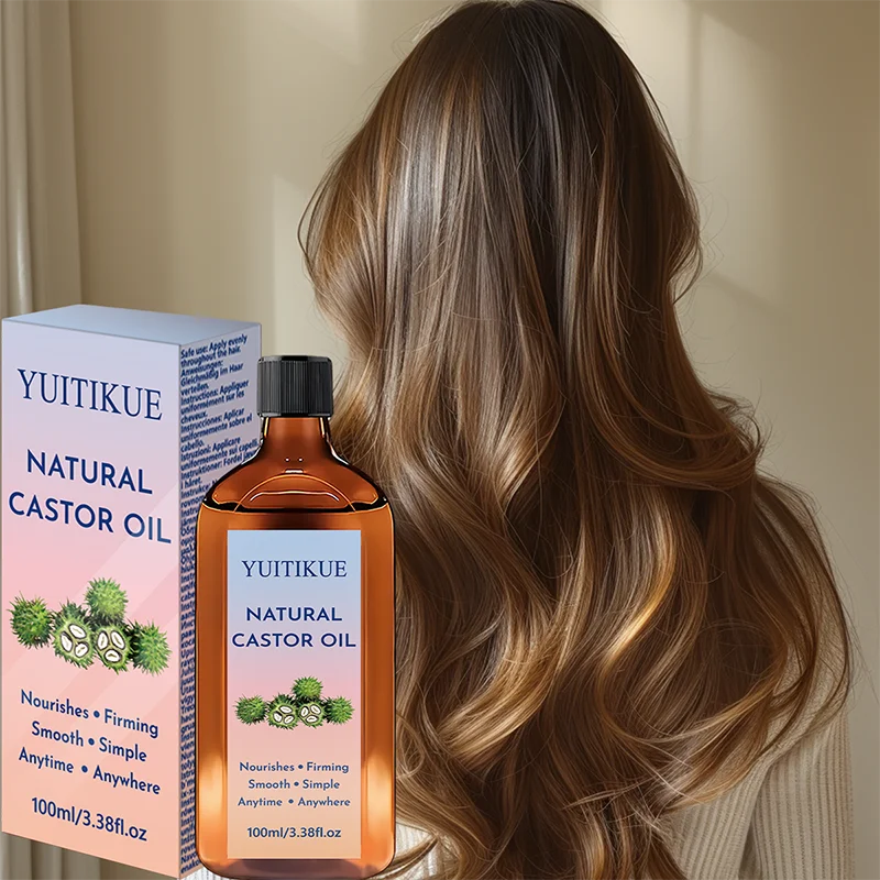 YUITIKUE Natural Castor Oil Anti-Frizz Hair Oil Nourish & Moisturize Make Hair Smooth & Glossy