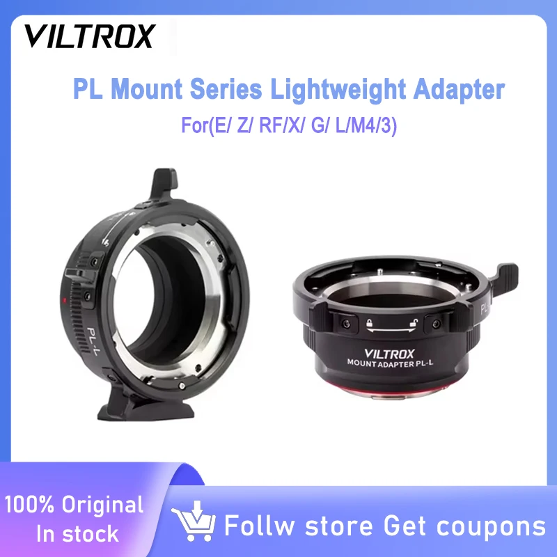 Transferencia de adaptador de lente serie Viltrox PL a cámaras Leica Panasonic Sigma L Nikon Z para cámaras Sony E Fuji X G Panasonic Olympus M43