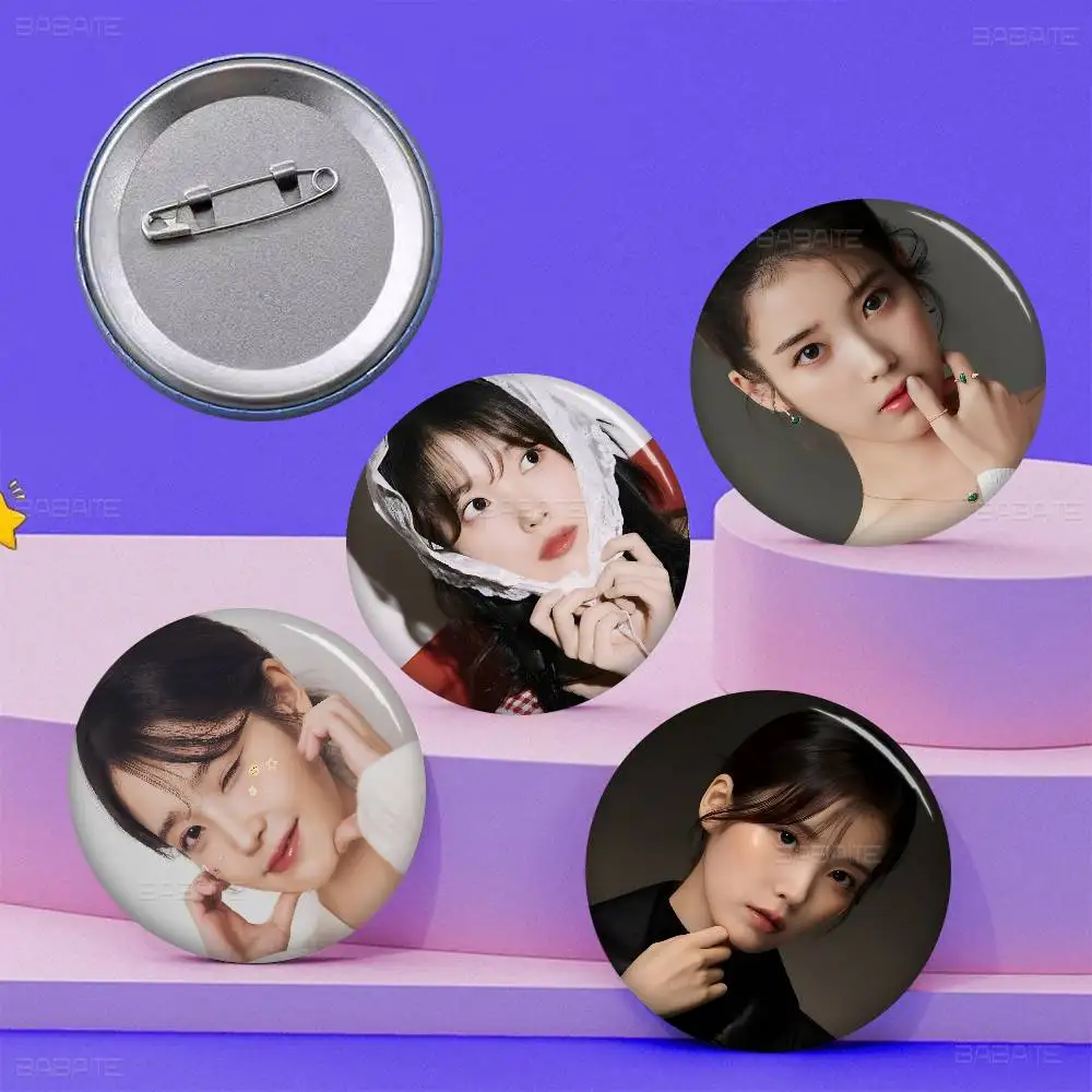 Korean Singer I-IU 32/44/58MM Customizable Button Pins Cute Funny Creative Badge Jewelry Decor Gifts for Friends