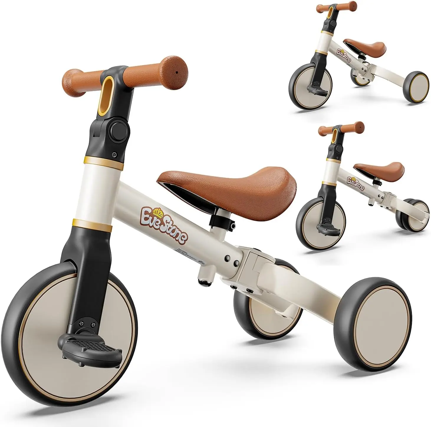 Bicicleta para niños pequeños 5 en 1, bicicleta de equilibrio para niños y triciclo para paseo durante 18 meses a 4 años, bicicleta de regalo para exteriores e interiores para niños de 1 a 3 años