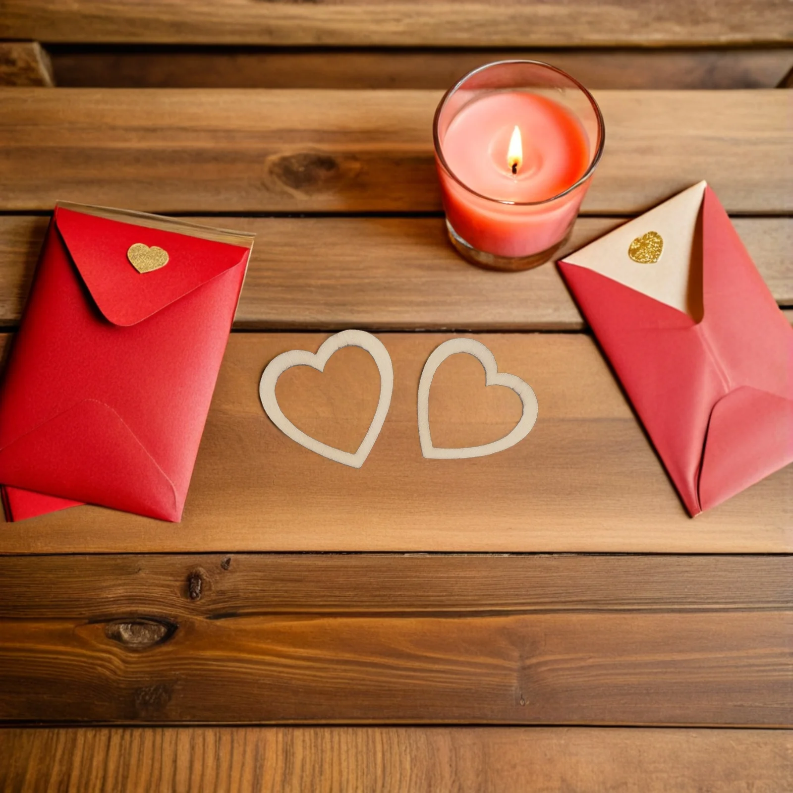 

300Pcs Wooden Heart Silhouettes Natural Unpainted Heart Chips for Wedding Favors Decor Candy Bar Arrangements DIY Craft Kits