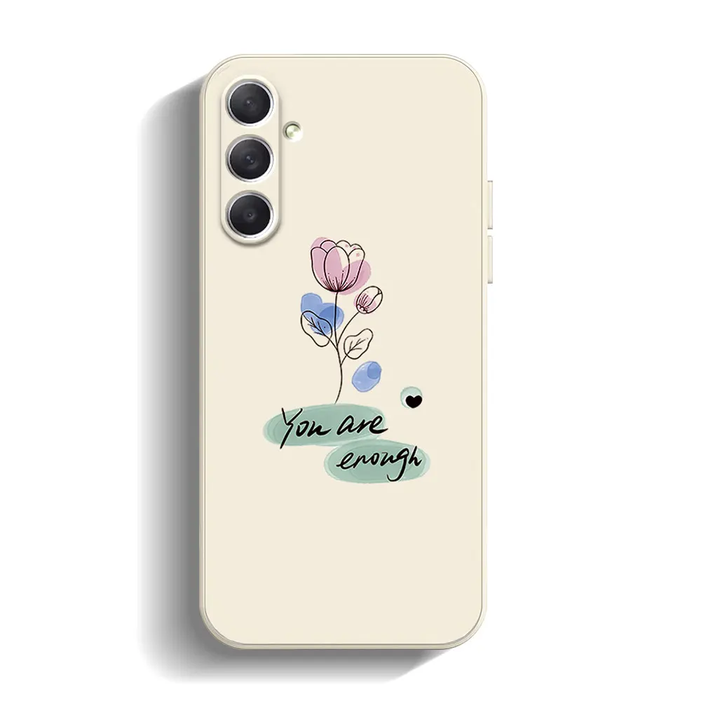 Phone Case For Samsung Galaxy M54 M52 M53 M33 M32 M14 M13 F54 5G M22 M12 F12 Soft Silicone TPU Shockproof Back Cover Flower
