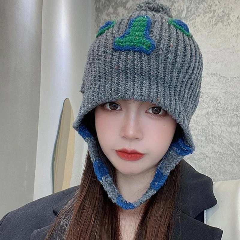 Autumn Knitted Hat for Teenagers Keeping Warm Protecting Ear Hat Windproof