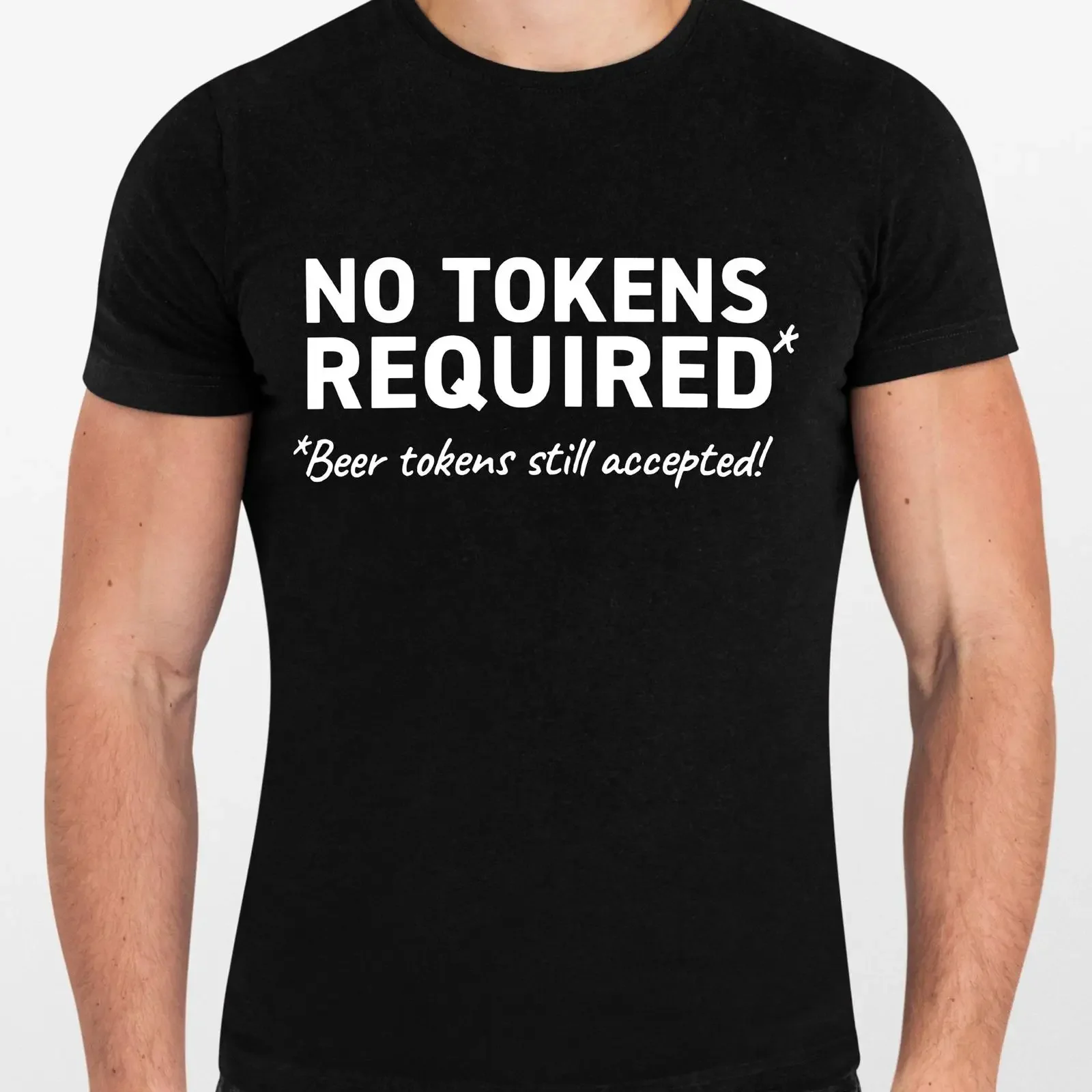 Retro Arcade Gaming T Shirt No Tokens Required Beer Accepted vintage Washed Top For Everyday Wear Comfortable Unisex Breathable