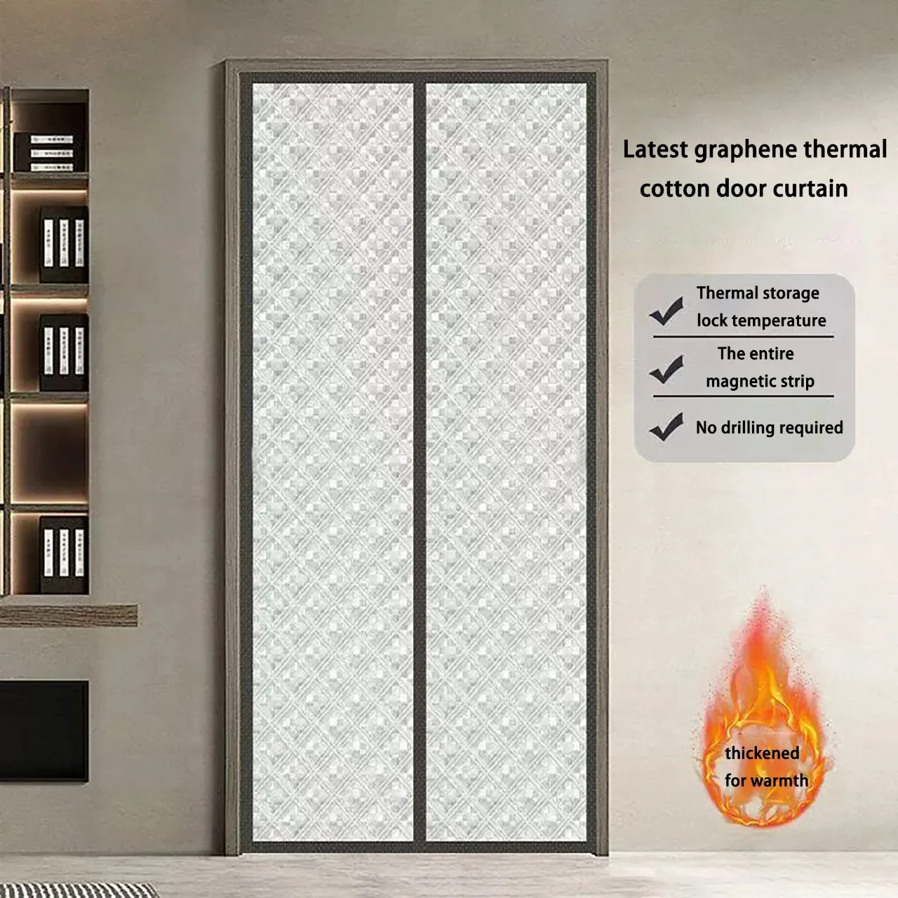 Winter Cotton Door Curtains for Home Use, Providing Warmth, Insulation, Windproof, Partition Curtains, and Cold Proof Curtains
