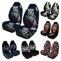 2Pcs Owl Animal Print Men Women Car Seat Covers Vehicle Seat Protectors Universal Fit for Trunks Sedan SUV or Vans Seat Cushion