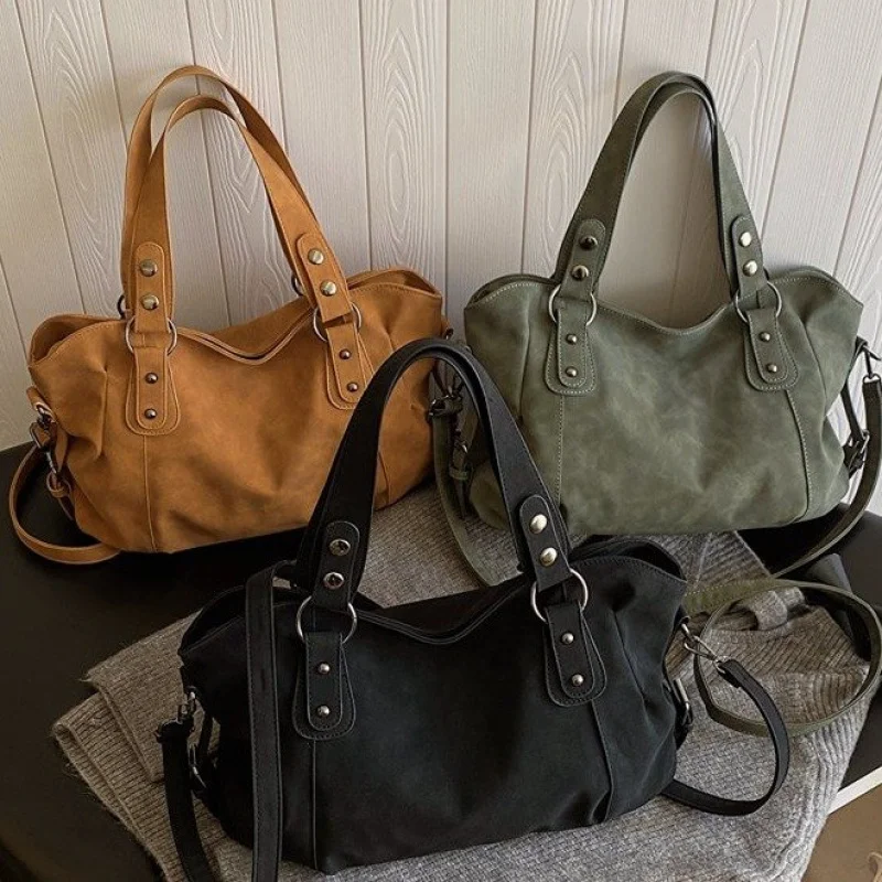 

Elegant Designer Commuter Bag Leather Large Capacity Solid Color Vintage For Women Business Everyday