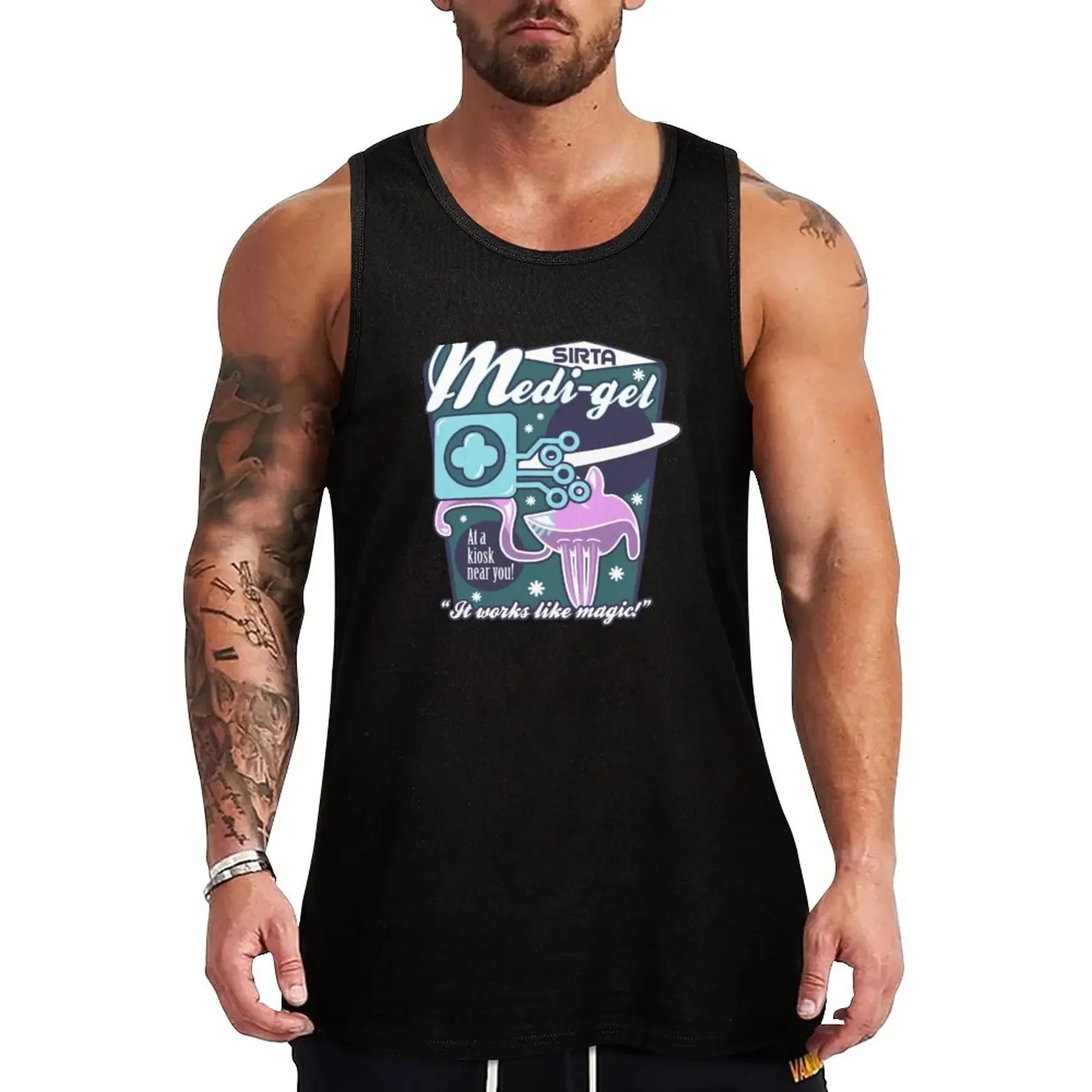 New Medi-gel Advertisement Tank Top Working vest muscular man singlet for men gym top